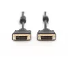DIGITUS - DVI-Cable - Dual Link - DVI-D (M) - DVI-D (M) - 5,0m - Moulded, Thumbscrews - Black (AK-320101-050-S)