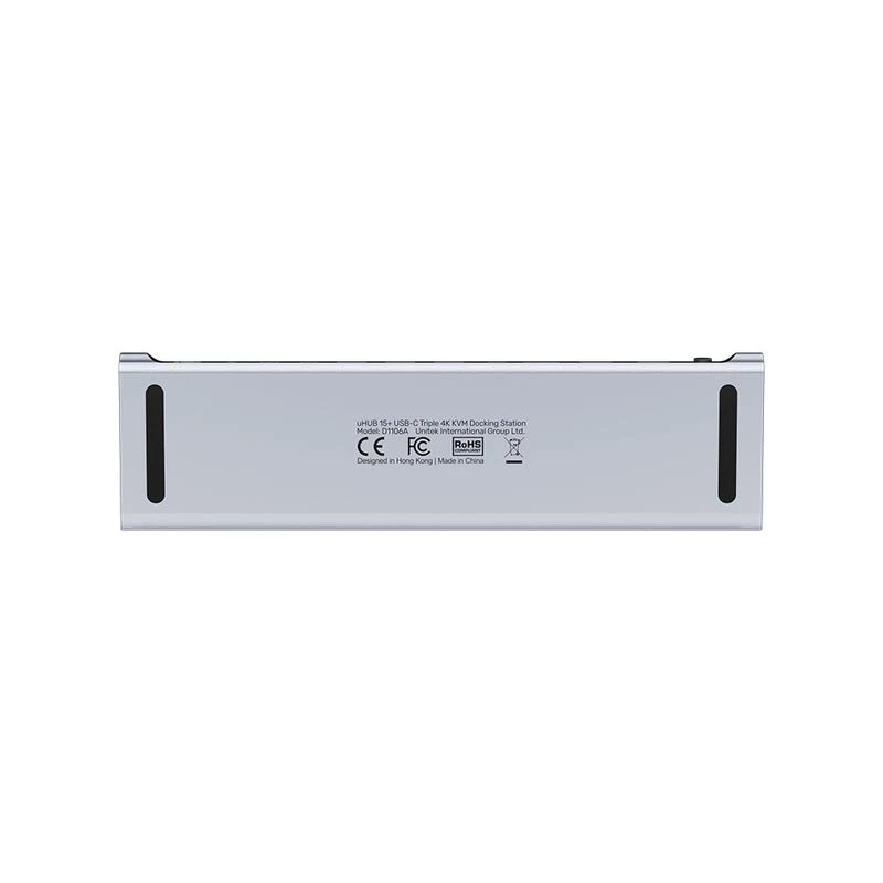 KVM switch Unitek D1106AGY01 USB-C Triple 4K docking station with KVM, 3x USB-A, 5x USB-C, HDMI×2, DP×1, RJ-45, SD reader, 3840×2160@60Hz, aluminium