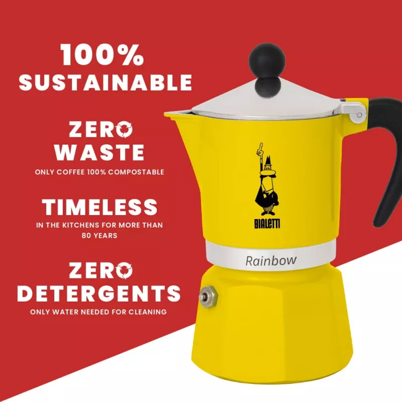 Moka pot Bialetti Rainbow Black Yellow