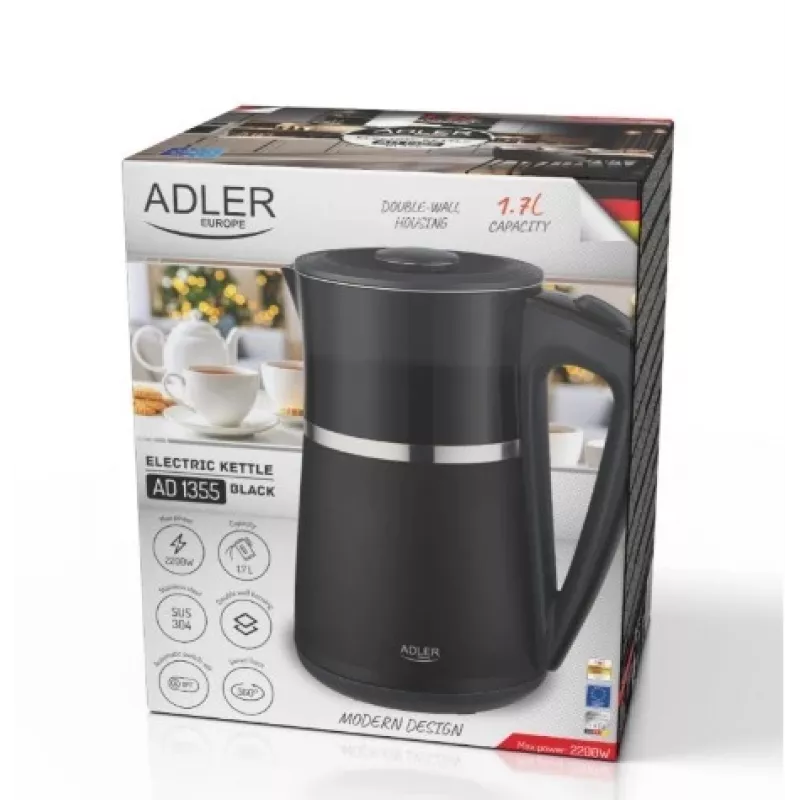 Electric kettle Adler 1.7l 2200W black