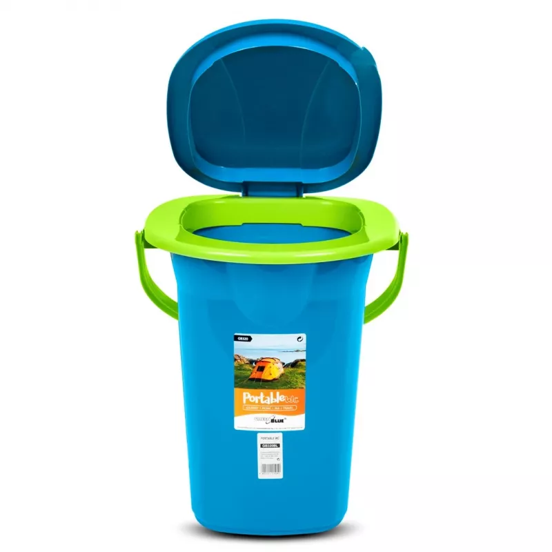 GreenBlue GB320BL Portable Travel Toilet Bucket Seat Camping Festival Handle Lid Durable Stable19L