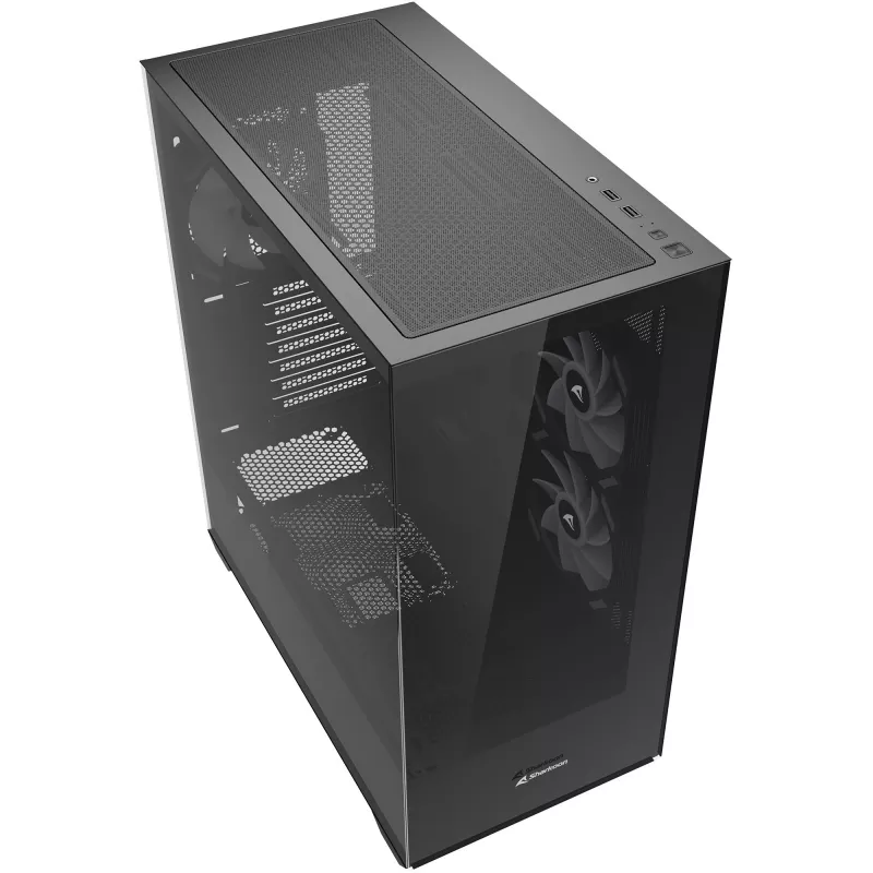 PC tower case Sharkoon SK6 ARGB Tower ATX Black — mid-tower ATX, ARGB lighting, tempered glass side panel