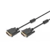 DIGITUS - DVI-Cable - Dual Link - DVI-D (M) - DVI-D (M) - 5,0m - Moulded, Thumbscrews - Black (AK-320101-050-S)