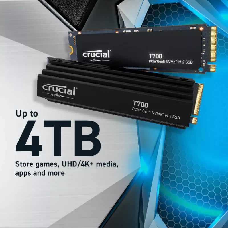 Crucial Memory T700 PCI-Ex Gen 5 NVMe 2280 M.2 SSD, 1TB