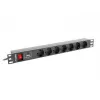 Lanberg | Power Distribution unit (PDU) 19 inch 1U 10A 2M 7X Schuko Outlets | PDU-07F-0200-IEC-BK