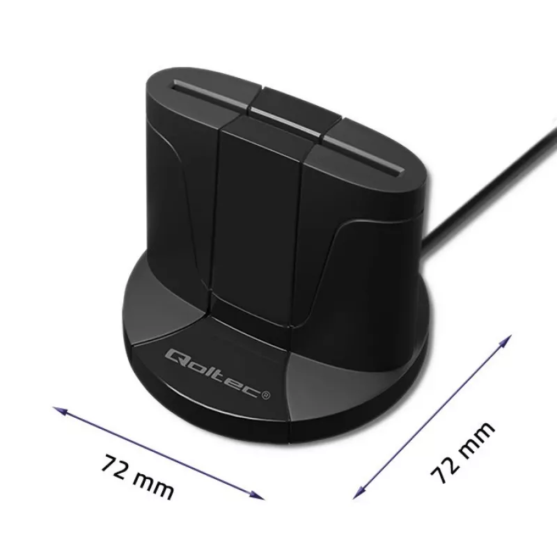Smart Card Reader Qoltec 50632 USB 2.0 Black 1m Cable