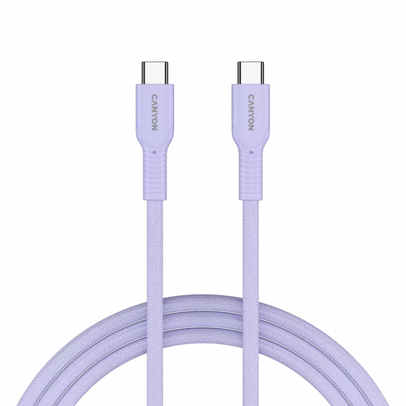 CANYON cable OnWire 60CL C-C 60W COLOR Braided 1m Purple