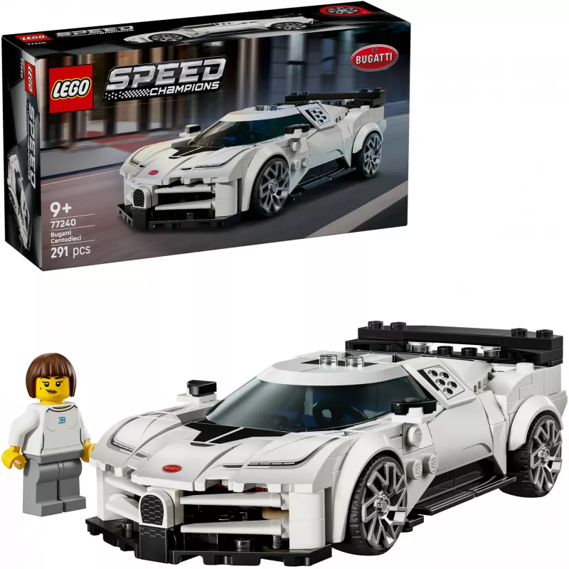LEGO construction toy set Bugatti Centodieci Speed Champions 77240 — 291 pieces, 1 minifigure, age 9+