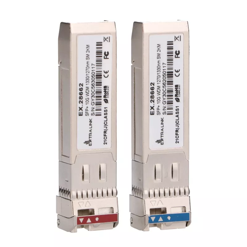 Extralink SFP+ 10G | SFP+ WDM Module | 10Gbps 1270/1330nm, single mode, 2km, pair