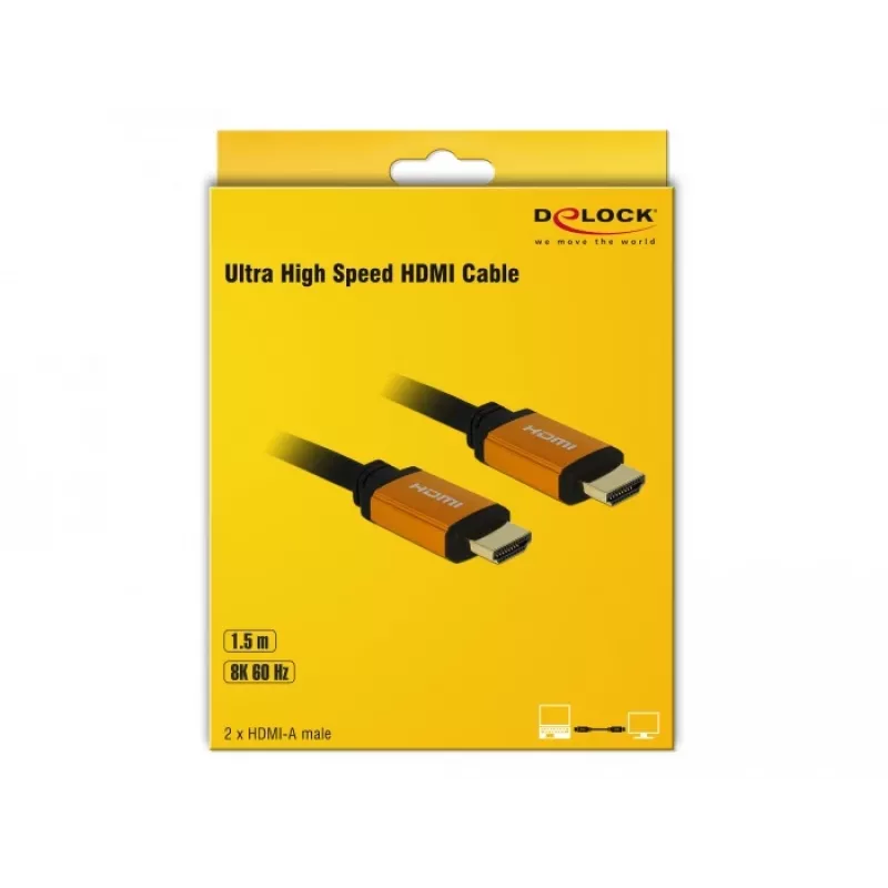HDMI Cable DeLOCK 85728 1.5m Type A Black Gold