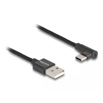 DeLOCK USB 2.0 Cable Type-A male to USB Type-C male angled 0.5 m black