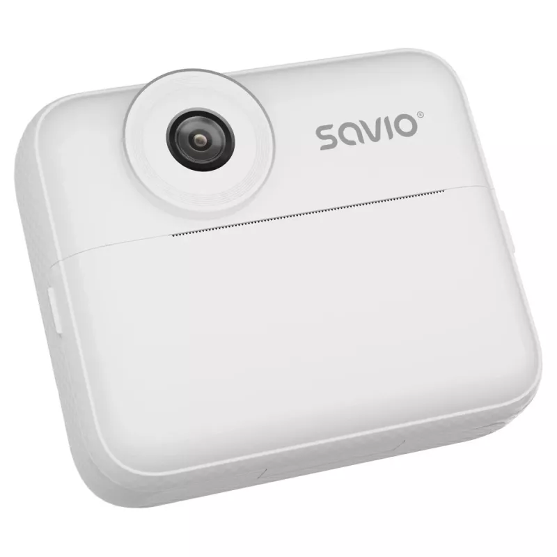 Instant print camera SAVIO AN-01 for kids, white, 2.4 inch LCD, MicroSDHC up to 32 GB, USB-C, 1200 mAh battery, no built-in flash