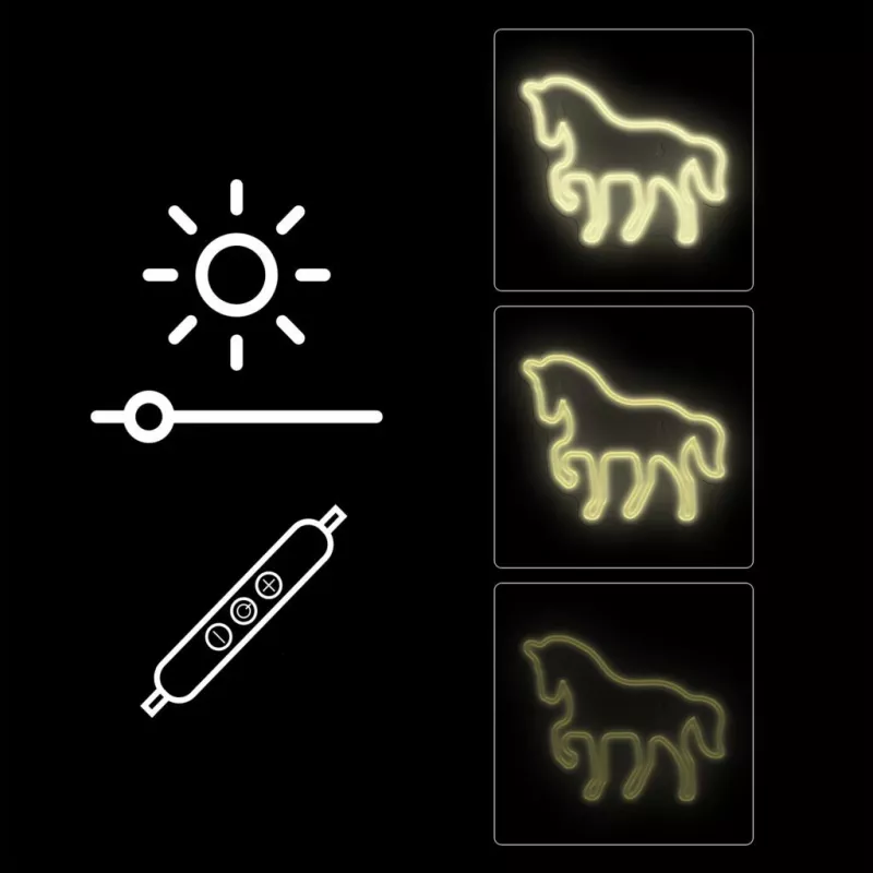LED Neon Sign MANTA SNL103WH — Horse motif, white