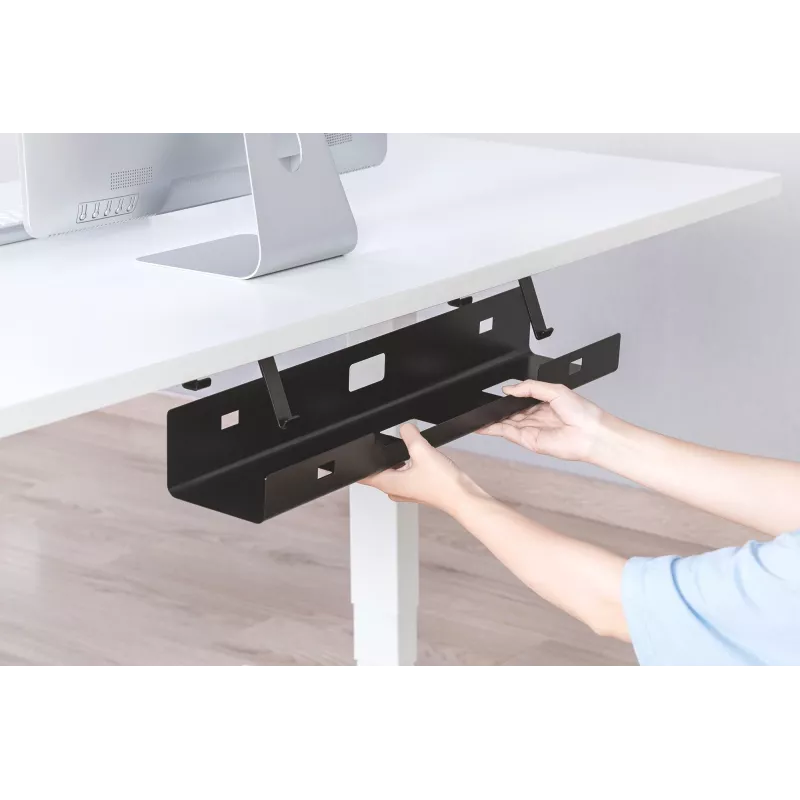 Digitus DA-90450 Cable Management Tub 600x135x108mm Black Steel 1