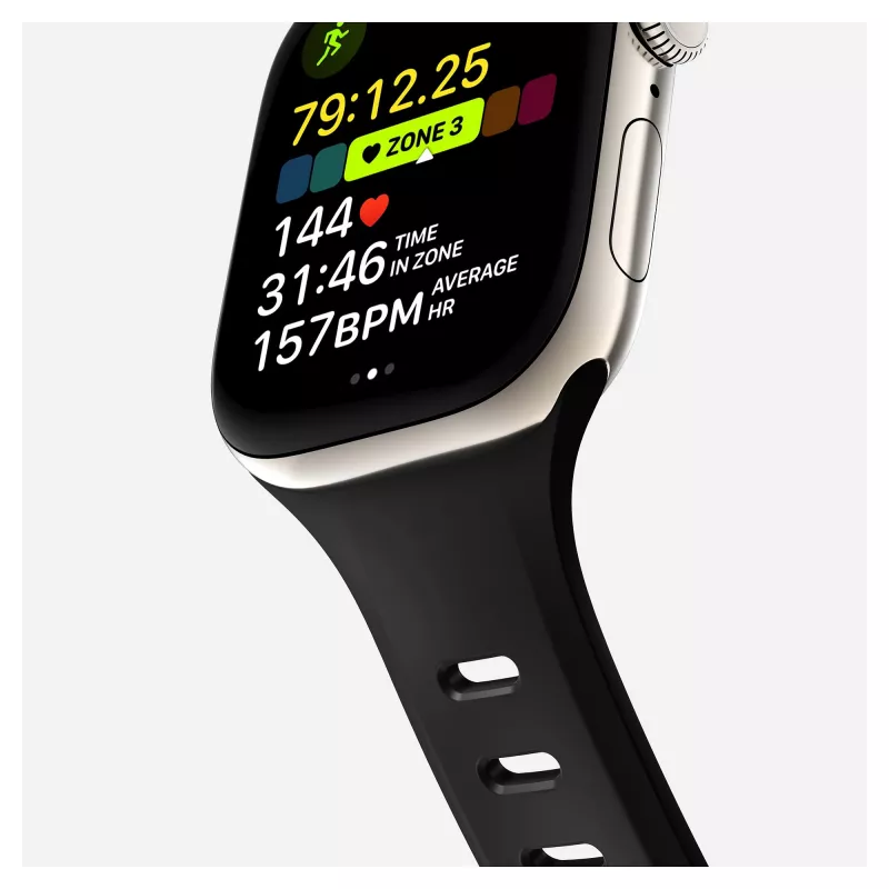Watch band Nomad Tempo Band Black Rubber, 18 mm width, fits wrists 135–175 mm