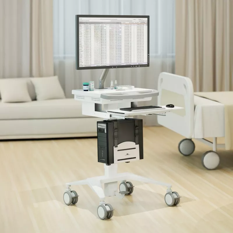 CPU holder MACLEAN MC-116W adjustable height and swivel design for under-desk mounting