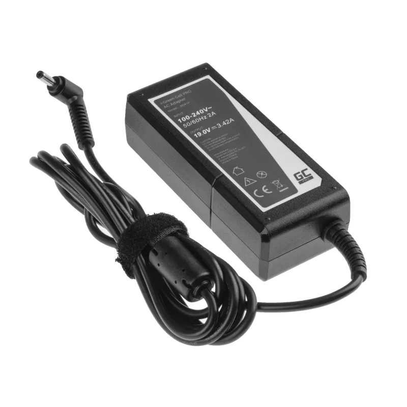 Power adapter Green Cell AD41P 65W for ASUS laptops, 19V 3.42A, indoor, black