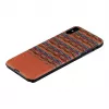 Phone case man and wood for iPhone XS Max — brown check with black trim