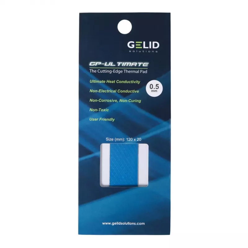 Thermal pad Gelid Solutions TP-GP04-R-C Density 3.2 g/cm³ Width 120 mm Depth 20 mm Height 1.5 mm