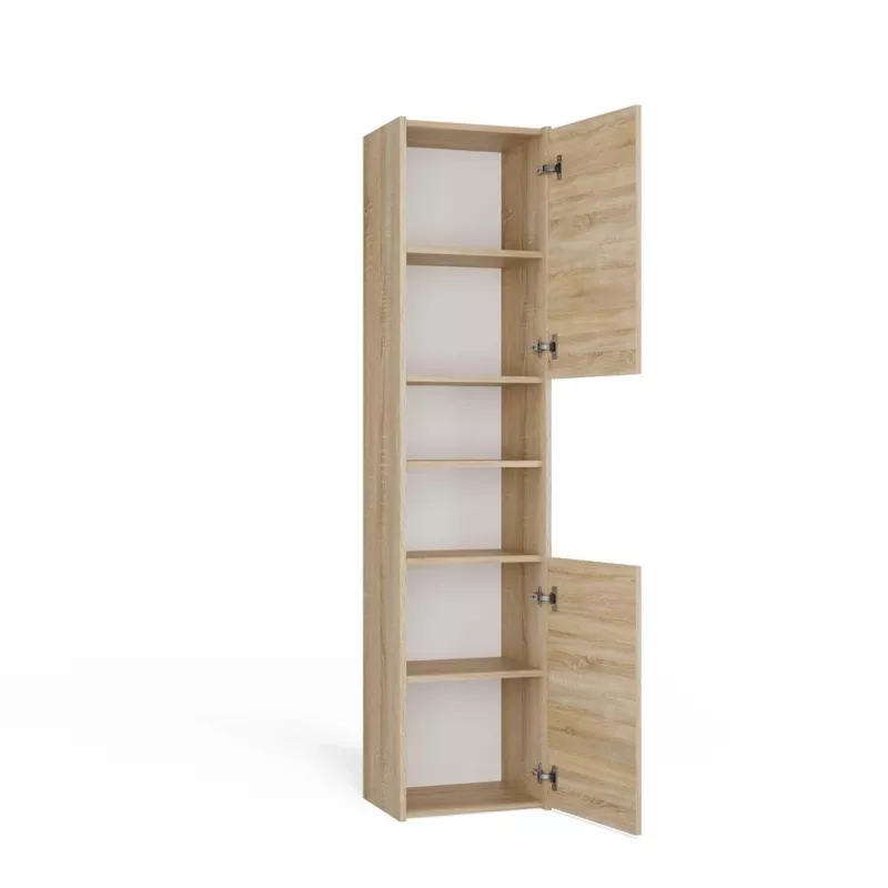 Bathroom storage cabinet top e shop S40 SONOMA — Oak frame, freestanding, 6 shelves, 400×300×1700 mm