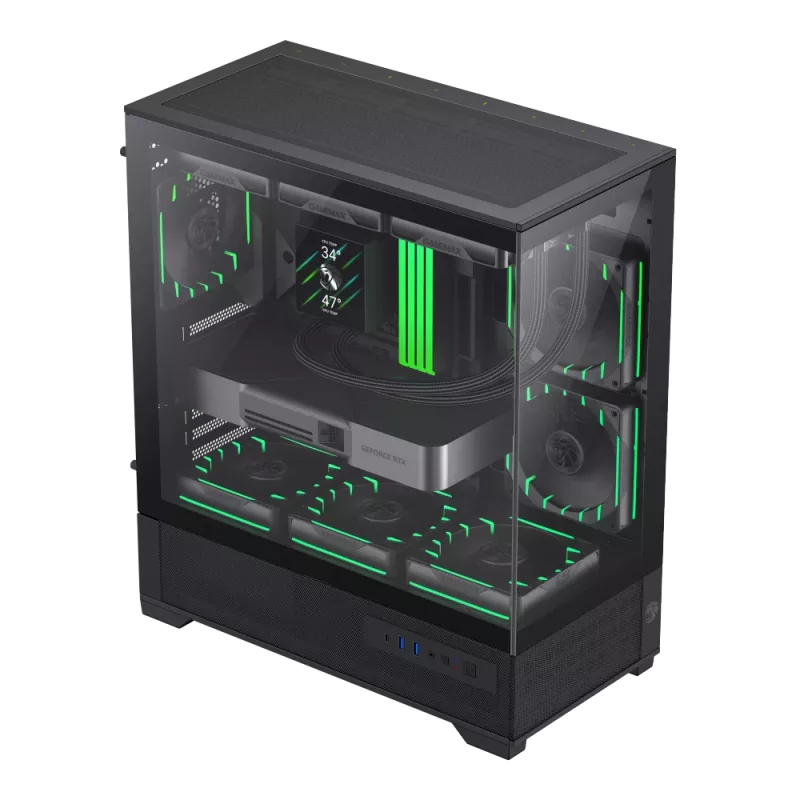 Gamemax Case | VISTA 2 AB | Black | Midi Tower | Power supply included No