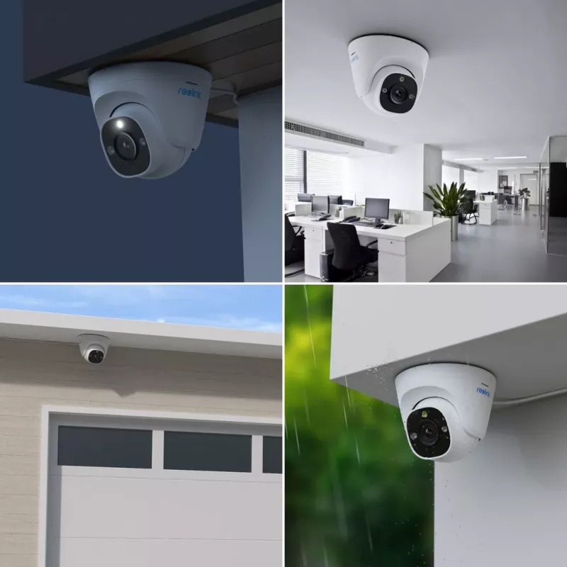 IP security camera Reolink P344 Dome — 12 MP (4512×2512), 4 mm lens, PoE/DC, IP67, 30 m IR, White turret, 100°×50° viewing angles