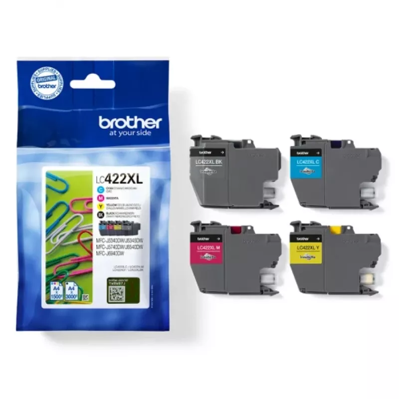 Brother LC422XLVALDR ink cartridge 4 pc(s) Original High (XL) Yield Black, Cyan, Magenta, Yellow