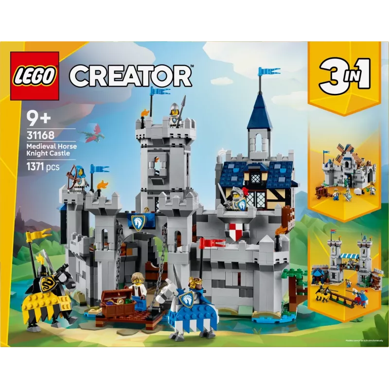 Construction toy LEGO Creator 3-in-1 Medieval Knight's Castle set 31168 — 1371 pieces, 6 minifigures, ages 9+
