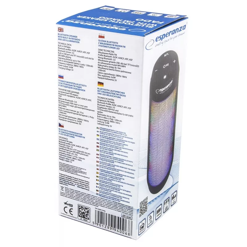 Portable Speaker Esperanza FADO Black