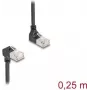 Network Cable DeLOCK RJ45 Cat.6A S/FTP Slim 90° 0.25m Black