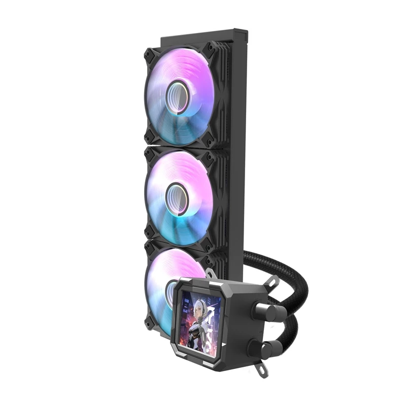 Darkflash CPU water cooler DV360S 360mm radiator, RGB lighting, black