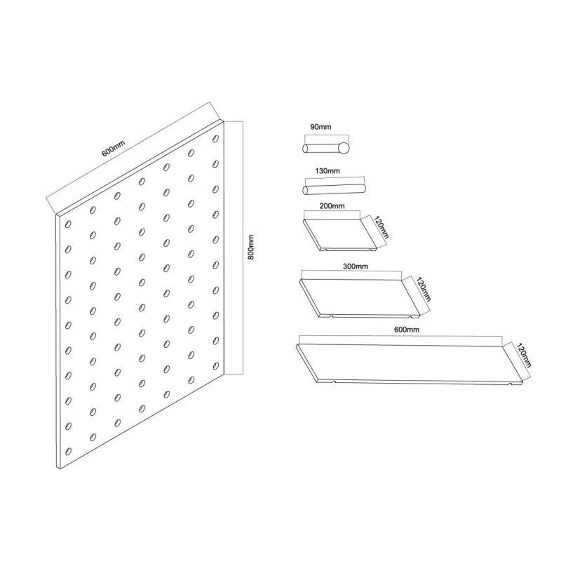 Cable organizer MACLEAN MC-131 WD wooden board for desk and wall mounting, max load 20 kg