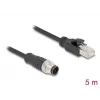 Network Cable DeLOCK M12 Cable A-coded 8 pin male to RJ45 male Cat5e 5 m Black