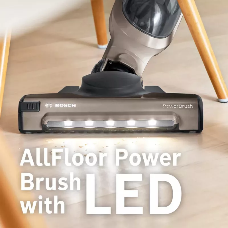 Bosch BBH3ALL23 stick vacuum/electric broom 2-in-1 stick vacuum Battery Dry Bagless 0.4 L Champagne, Metallic
