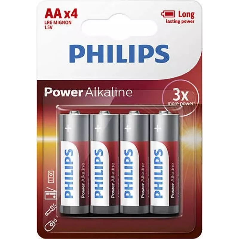 Single-use battery Philips Power Alkaline Battery LR6P4B/10