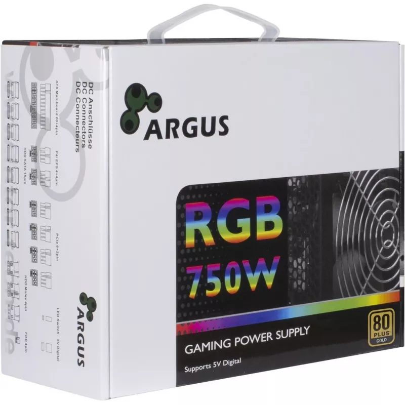 Inter-Tech Argus RGB-750W CM II power supply unit 20+4 pin ATX ATX Black