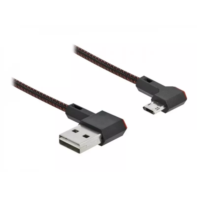USB Cable DeLOCK EASY-USB 2.0 Type-A male to Micro-B male angled 0.2m black