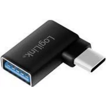 Logilink - USB-Adapter - USB-C (M) angled to USB (W) - USB 3.2 Gen 1 - 5 V - 3 A - Black (AU0055)