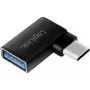 Logilink - USB-Adapter - USB-C (M) angled to USB (W) - USB 3.2 Gen 1 - 5 V - 3 A - Black (AU0055)