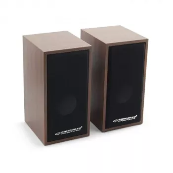 Speakers ESPERANZA EP122 2.0 wired desktop speakers, 2×6W RMS, wooden housing, rotary volume, 60–20000 Hz