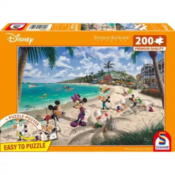 Thomas Kinkade Studios: Disney - Mickey & Minnie in Florida, Puzzle 200 Pieces