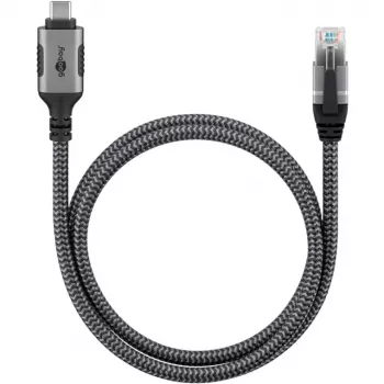 Goobay 70755 USB-C to RJ45 Ethernet CAT 6 Cable for Stable Wired Internet Connection with Router/Modem/Network Switch/Replaces USB to RJ45 Adapter / 1