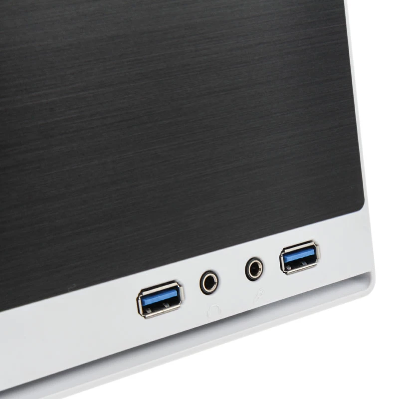 SilverStone SUGO SG13 - Desktop - Mini-DTX - without Power Supply (AT / PS/2) - Black, White - USB/Audio (SST-SG13WB-Q)