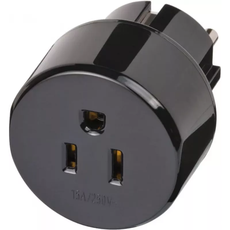 Travel Adapter USA, Japan/Grounded Plug, Socket Adapter black