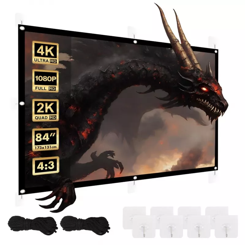 Projection screen MACLEAN MC-166 84 inch (175x131 cm) polyester freestanding/hanging 4:3