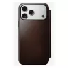Nomad Modern Leather Folio mobile phone case Cover for iPhone 17 Pro Max — Brown, leather, 6.3 inch screen, 4 card pockets