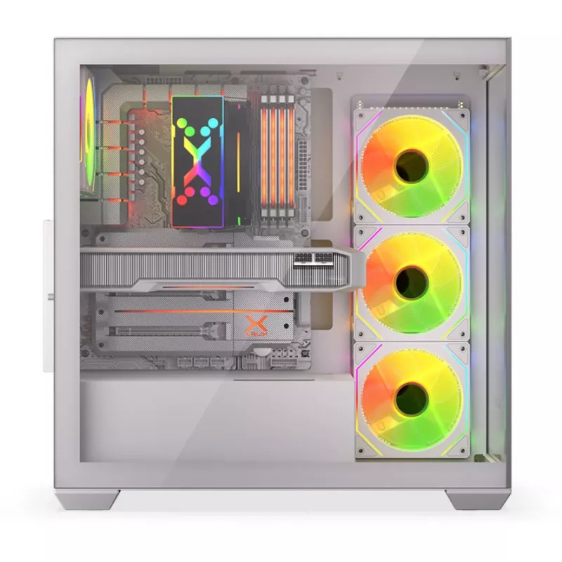PC Case KRUX Exo RGB White — ATX tower, steel, 2x3.5 inch + 2x2.5 inch bays, USB-C, RGB