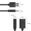 USB Cable UNITEK Y-C447GBK 0.5m USB 2.0 Black