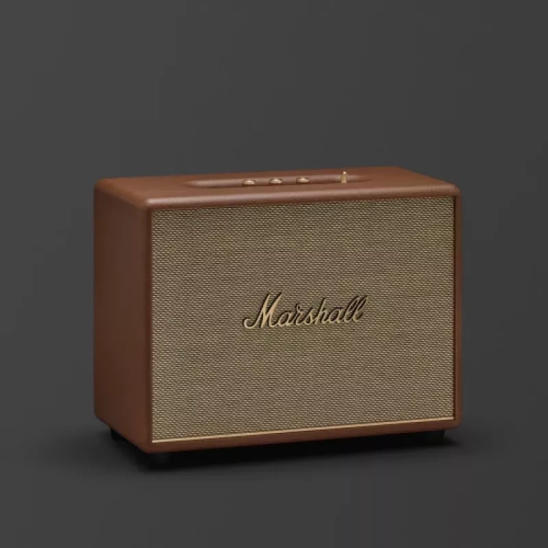 Wireless speaker MARSHALL Woburn III Brown — multiroom, Bluetooth, Wi‑Fi, analog inputs