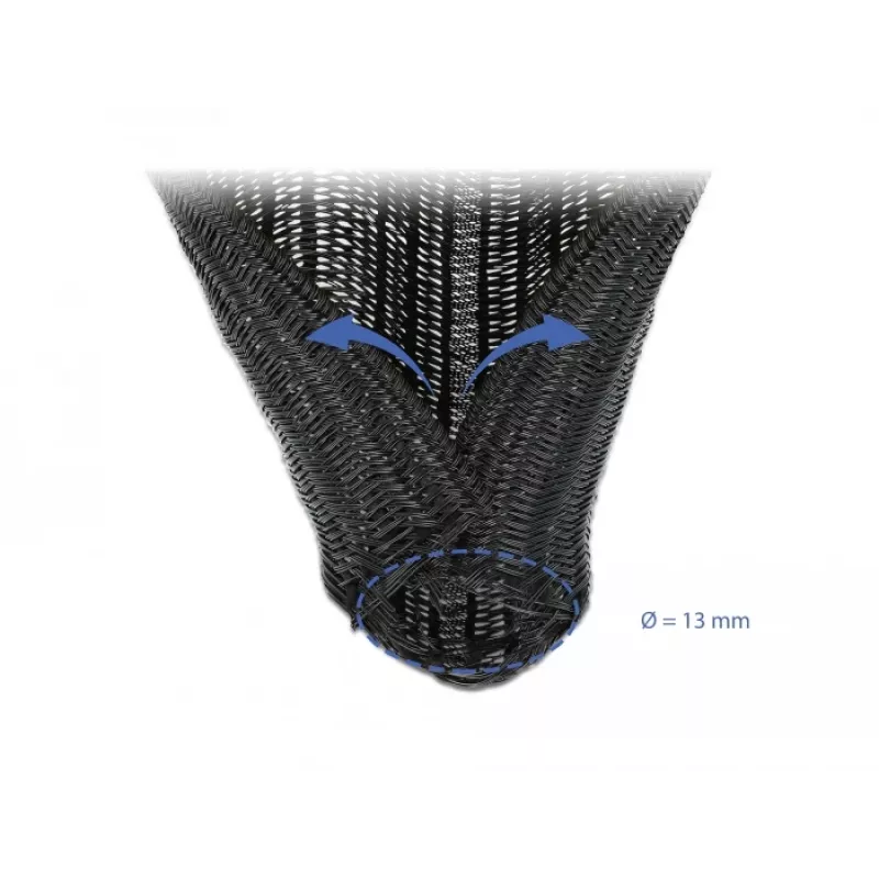 Braided Sleeving DeLOCK 18922 10 m x 13 mm black